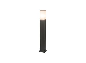 8718881034114 - Qazqa - Moderner Außenlaternenpfahl dunkelgrau mit Opal 80 cm IP44 - Malios - Weiß