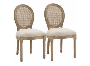 4251774922326 - Esszimmerstuhl 2er-Set beige 49B x 56T x 96H cm 2er Set Esszimmerstühle Vintage Küchenstuhl Stuhl Esszimmerstuhl