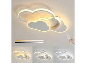Image of 32W Led Deckenleuchte, 2800LM Kreative Wolken Deckenlampe, Moderne Deckenlampe Dimmbar mit Fernbedienung 3000-6500K, 42CM Weiße Schlafzimmer Lampen