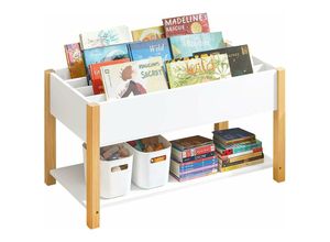 4251388614761 - KMB35-W Kinder Bücherregal Kinderregal mit Ablagefächern Aufbewahrungsregal für Kinder Bücherständer Spielzeugregal Weiß bht ca 85x45x42cm - Sobuy