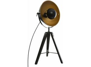 3560238704684 - Dreibeinige Lampe Lahti - schwarz und golden - Metall h 71 cm Atmosphera Schwarz