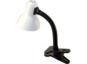 8003910100060 - Tischlampe Weiß Mit Clip E27 Anschluss Charleston Modell