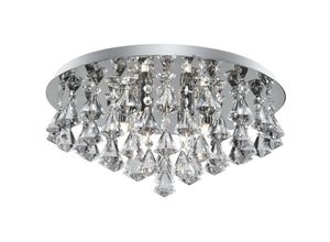 5013874386878 - Hanna - 6 Light Ceiling Semi Flush Light Chrom mit Kristallen G9 - Searchlight