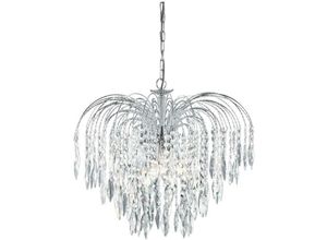 5013874299079 - Waterfall - 5 Light Crystal Chandelier Chrome Finish E14 - Searchlight