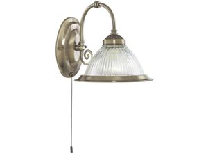 5013874190703 - Searchlight Lighting - Searchlight American Diner - 1 Licht Wandleuchte Antik Messing mit geripptem Glasschirm E27