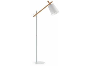 8433840322964 - Stehlampe Kosta weiß aus Stahl Buchenholz und 100% Baumwolle - Weiß - Kave Home