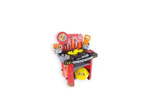 5907442108569 - Mochtoys Kinderwerkbank 10856 mit Kinderwerkzeug Kinderhelm Säge Hammer