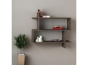 8680812109157 - Decortie Paralel Wandregal Modern Bücherregal Display Unit Dunkel Kaffee B 70cm Medium - Dark Coffee