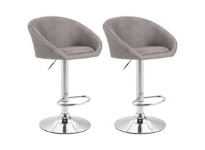 4251563420644 - - 2er Set Barhocker Miami Stoff chrom hellgrau 4251563420644 - - 2er Set Barhocker Miami Stoff chrom hellgrau