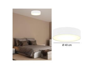 8711387098697 - Smartwares - Runde Deckenleuchte Stoff weiß Abdeckung satiniert ø 40 cm ceiling dream