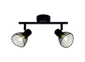 4004353306556 - Lampe Elhi Spotrohr 2flg schwarz 2x D45 E14 40W geeignet für Tropfenlampen (nicht enthalten) Köpfe schwenkbar - schwarz - Brilliant