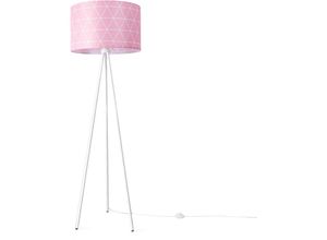 4061981180910 - Stehlampe Standleuchte Wohnzimmer Schlafzimmer E27 Skandi Pink Grau Blau Deko Pink (Ø455cm) Stehleuchte - Weiß - Paco Home