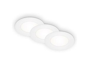 4002707411345 - - led Einbauleuchte leuchten slank 3 w 350 lm IP65 weiß Kunststoff 3er Set ø 86 cm