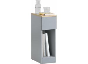 4251388626177 - Sobuy - FBT111-HG Nachttisch mit Schublade für Boxspringbett Sofatisch Beistelltisch schmal Telefontisch Nachtschrank Nachtkommode Hellgrau bht ca