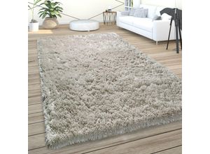 4061981130700 - Hochflor Teppich Wohnzimmer Shaggy Pastell Einfarbig Weich Flauschig Grau 80x300 cm - Paco Home