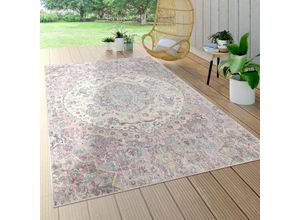 4061981113604 - Paco Home - In- & Outdoor-Teppich Für Balkon Terrasse Kurzflor Mit Orient-Muster In Rosa ø 200 cm Rund