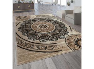 4061981006043 - Teppich Wohnzimmer Kurzflor Orient Design Vintage Mandala Muster Braun Beige 80x150 cm - Paco Home