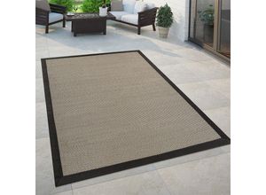 4061981065309 - Paco Home - In- & Outdoor Teppich Balkon Küchenteppich Sisal Optik Einfarbig Braun Schwarz 80x150 cm