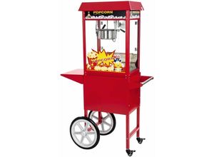 4260223025785 - Royal Catering - Popcornmaschine Popcornmaker Popcornautomat 1600W 5Kg H Rot Mit Wagen Retro - Rot