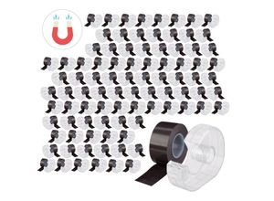 Image of 90 x Magnetband 5m, mit Abroller, selbstklebendes Klebeband, Magnetstreifen, für Whiteboard & Kühlschrank, schwarz