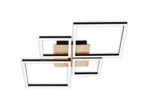 4002707405207 - Brilo - led Deckenleuchte ner leuchten frame 48 w 4000 lm IP20 schwarz Metall-Kunststoff-Holz Dimmbar 75 x 47 x 73 cm