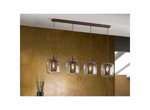 8435435323820 - Schuller Lighting - Schuller Fox - 4 Licht dimmbare hängende Decke Anhänger Mesh Brown mit Fernbedienung E27