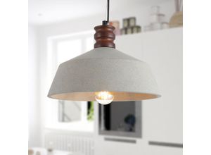 4251393930894 - Pacohome - Paco Home led Pendelleuchte E27 Lampe Für Wohnzimmer Esszimmer Küche Höhenverstellbar Beton-Stein-Grau ohne Leuchtmittel