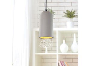 4251393932492 - Pacohome - Paco Home led Pendelleuchte E27 Lampe Für Wohnzimmer Esszimmer Küche Höhenverstellbar Beton-Grau ohne Leuchtmittel