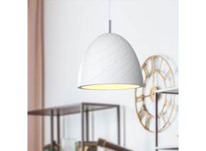 4251393931587 - Pacohome - Paco Home led Pendelleuchte E27 Lampe Für Wohnzimmer Esszimmer Küche Höhenverstellbar Gips-Weiß ohne Leuchtmittel