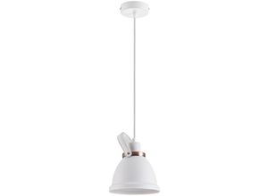 4251393980639 - Paco Home Deckenlampe led Pendelleuchte Wohnzimmer und Arbeitszimmer Industrial Design E27 ohne Leuchtmittel Weiß Kupfer