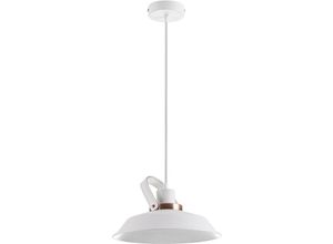 4251393980493 - Paco Home Deckenlampe led Pendelleuchte Wohnzimmer und Arbeitszimmer Industrial Design E27 ohne Leuchtmittel Weiß Kupfer