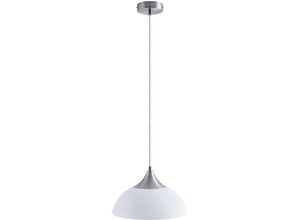 4066153000980 - Pacohome - Paco Home Pendelleuchte Hängelampe Esszimmer Esstischlampe 15m Textilkabel Kürzbar E27 ohne Leuchtmittel Weiß Alu gebürstet