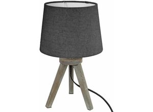 3560238334607 - Atmosphera Créateur Dintérieur - Lampe Holz Stativ Lampenschirm Grau H31 dunkelgrau - Atmosphera