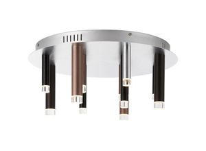 4004353342318 - BRILLIANT Lampe Cembalo LED Deckenleuchte rund 12flg braun Kaffee 12x 4W LED integriert 306lm 3000K In 3 Stufen über Wandschalter dimmbar Energiesparend und langlebig durch LED-Einsatz