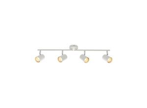 5017588736868 - Saxby Lighting - Saxby Arezzo - 4 Light Spotlight Bar Mattweiß Chromplatte GU10