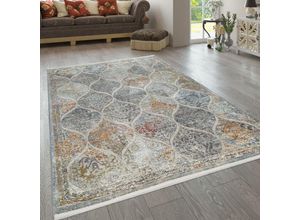 4061981049934 - Teppich Pandora 323 Teppiche Gr B L 160 cm x 230 cm 5 mm 1 St bunt (mehrfarbig) Fransenteppich Orientalische Muster Kurzflor Handweb-Optik Ornamente mit Fransen