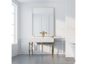 4059438818349 - [encasa] - Wandspiegel Novoli 60x90 cm Goldfarben Gold