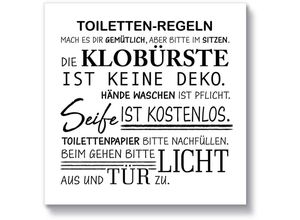 4062144833353 - Holzbild ARTLAND Toilettenregeln Bilder Gr B H T 15 cm x 15 cm x 21 cm Sprüche & Texte quadratisch 1 St weiß Holzbilder