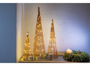 4062124005664 - LED Dekolicht Pyramiden mit LED-Beleuchtung Weihnachtsdeko LED-Bäume LED fest integriert Warmweiß Effektvolle schimmernde Leucht Pyramiden in 3 Größen goldfarben