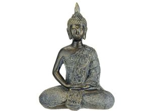 4019844765668 - Dekofigur IGEA Buddha Figur sitzend meditierend Statue Figuren Skulptur Dekofiguren Gr B H 15 cm x 20 cm braun (braun grau) Deko-Objekte Garten-Figur Wohnaccessoire