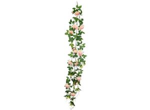 4019844784546 - Kunstblume IGEA Rosenranke Kunstpflanzen Gr B H L 16 cm x 125 cm x 6 cm rosa Weitere Weihnachtsdeko Künstlich Rosengirlande Kunstblumen hängend Hochzeit Weihnachten