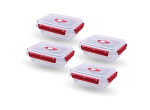 4059222065256 - Bestlivings - Frischhaltedosen für Lebensmittel ( 09 l ) - 8er Pack Rot - Vorratsdose luftdicht Aufbewahrungsbox Meal Prep Box Lunchbox bpa Frei