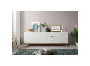 4251105958468 - Sideboard Bjarne Weiß   Sonoma-Eiche 3 Türen