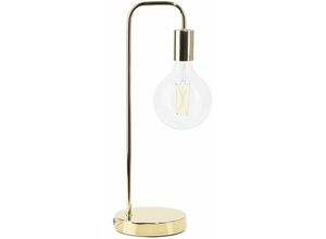 4260602370390 - Beliani - Tischlampe Gold Metall 48 cm Glühbirnen-Optik langes Kabel mit Schalter Bogenlampe Modernes Design - Gold