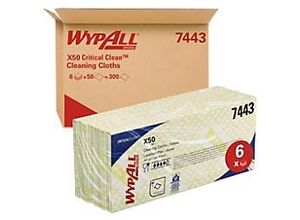 5033848006267 - WYPALL Papier-Reinigungstuch X50 420 x 250mm Gelb Packung mit 50 Stück