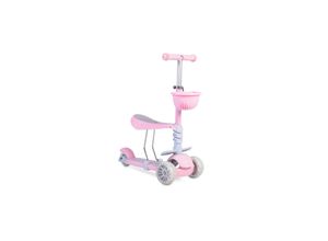 3800146225971 - Kinderroller Bubblegum 2 in 1 Höhe einstellbar Sitz abnehmbar 3 Räder rosa