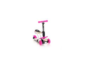 3800151977384 - Kinderroller Laufrad 2 in 1 Smart PU Räder leuchten klappbar verstellbar rosa Schmetterlinge