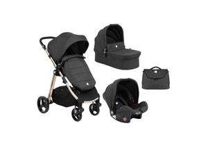 3801001011401 - Kikkaboo Kinderwagen 3 in 1 Ugo Autositz Tragetasche Sportsitz Griff einstellbar schwarz