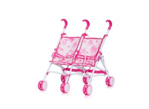 3800931049522 - Chipolino Puppenwagen Twiny Doppelpuppenwagen Doppelräder Schiebehöhe 48 cm pink