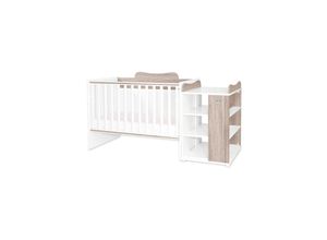 3800166103020 - Babybett Multi Jugendbett Schreibtisch Wickeltisch mehrfach umbaubar hellbraun